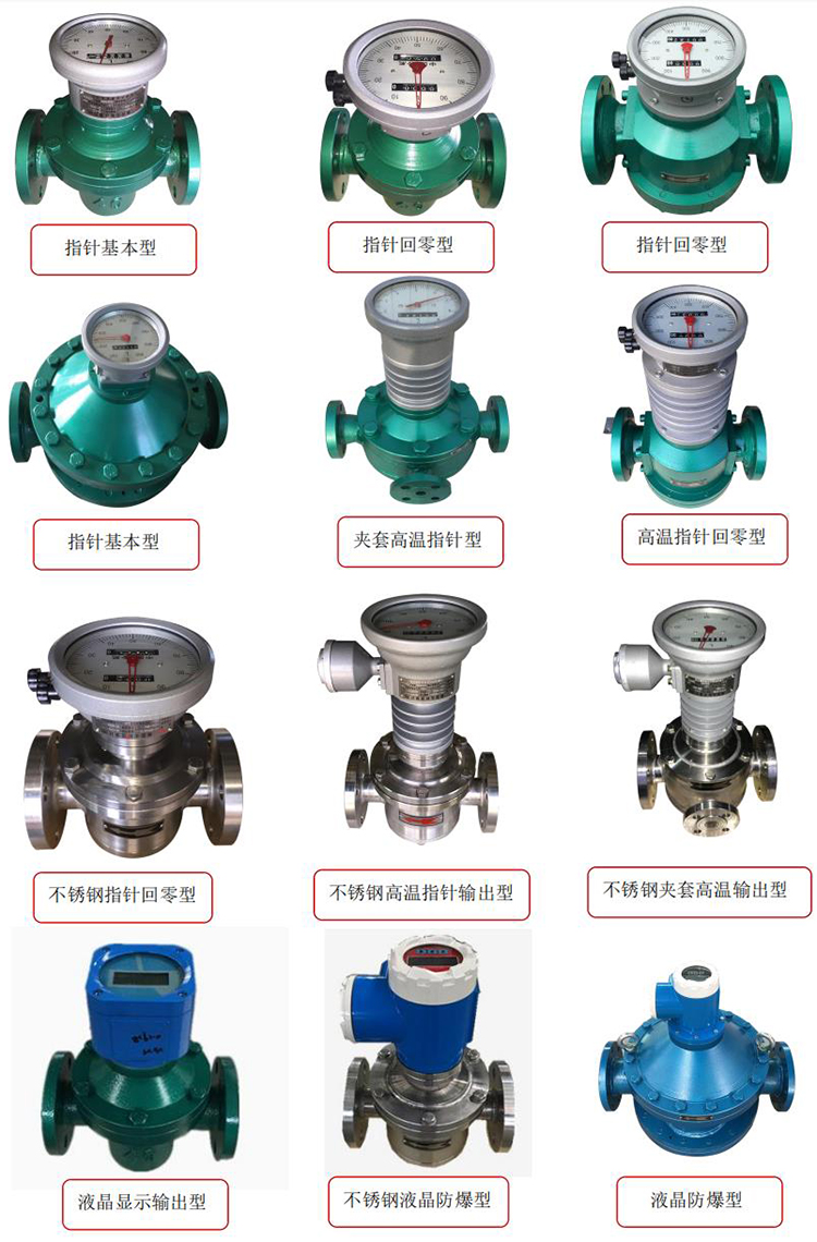 高溫型橢圓齒輪流量計產品分類圖